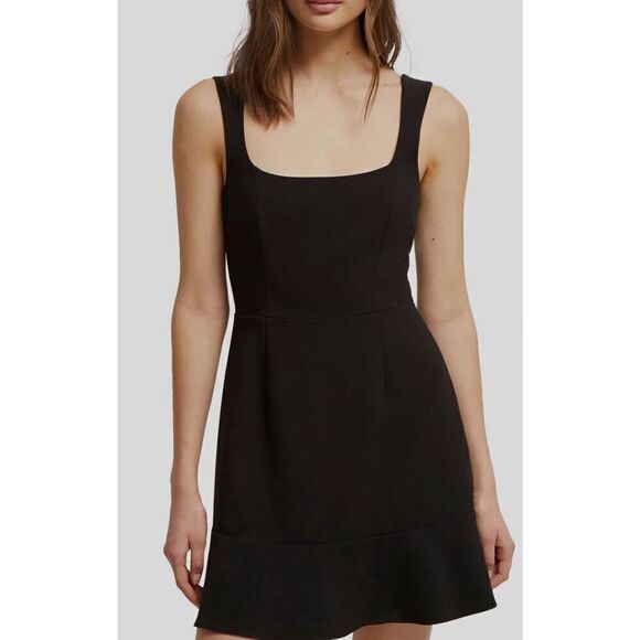 New. French Connection black Mini ruffle mini dress. Large. Retails $153 - Picture 3 of 16